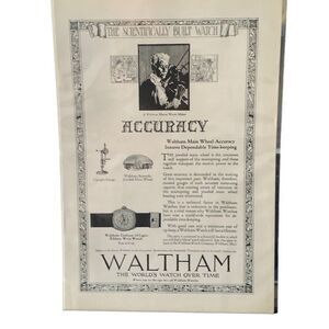 Vintage 1921 Waltham Watch The Scientifically Built Watch Ad Advertisement